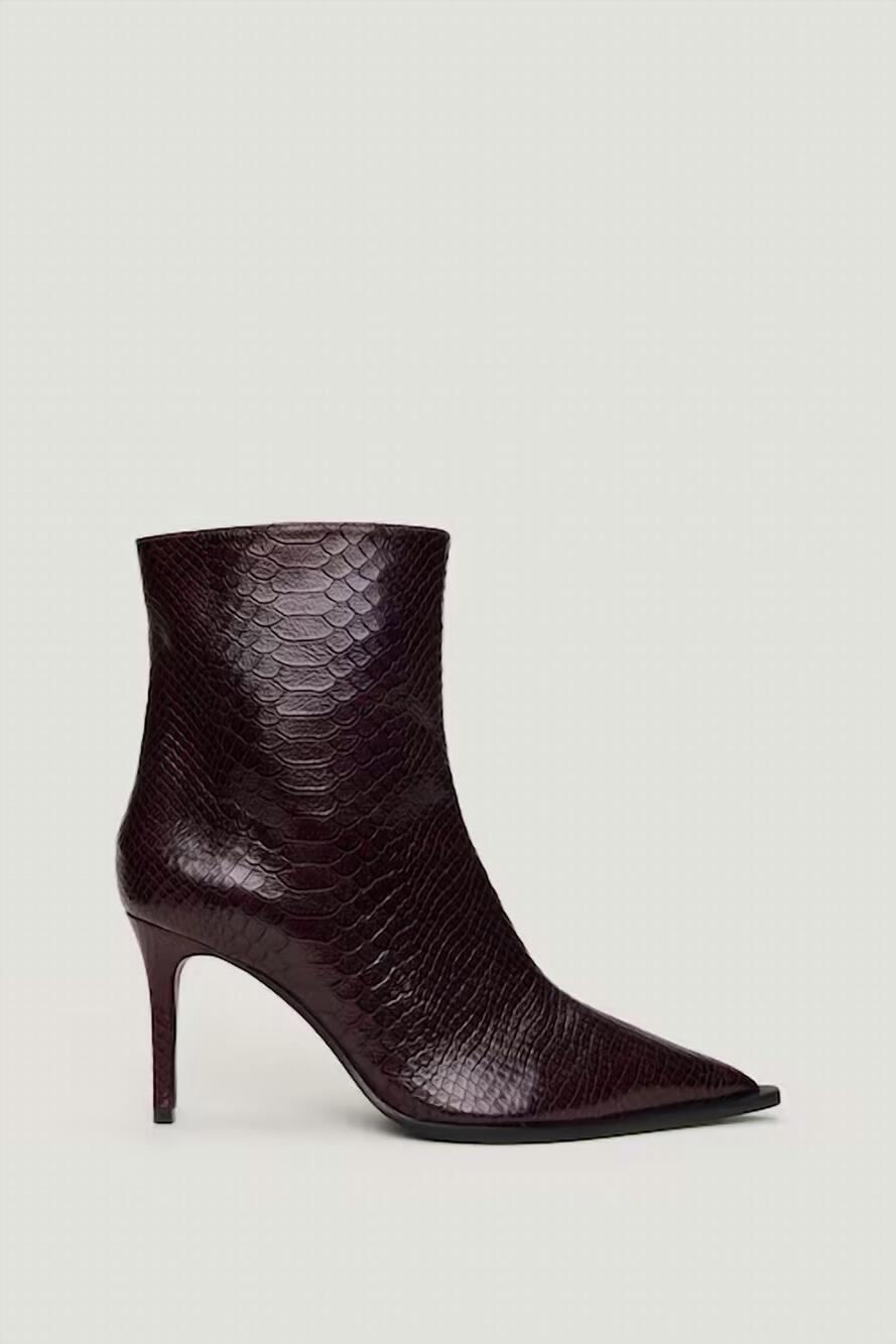NEW SCHUTZ women's mary high heel boots in dark plum